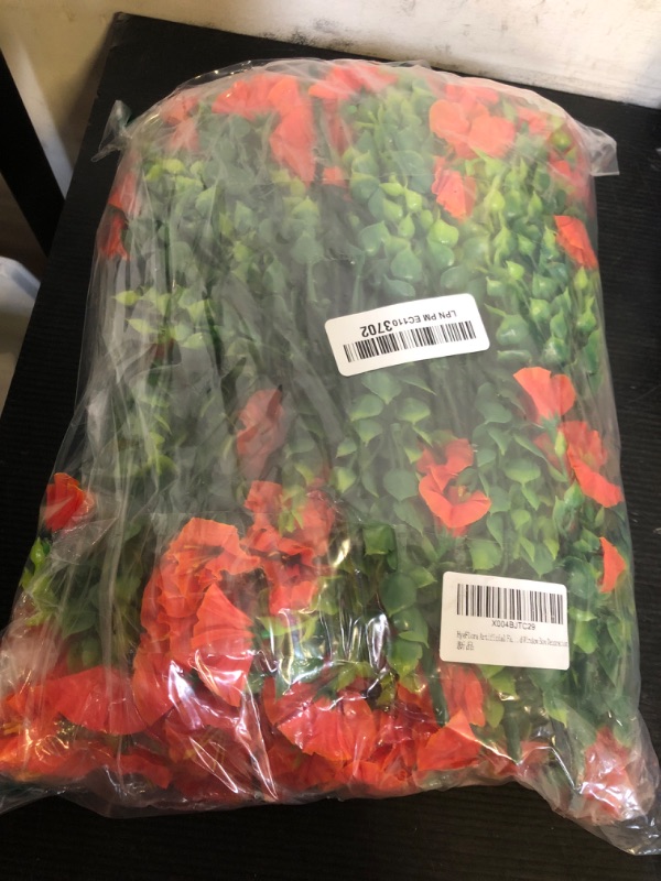 Photo 1 of HyeFlora Artificial Flowers for Outdoors Fake Plants, 12 Bundles Silk Morning Glory UV Resistant Look Real Faux Flowers for Outside Planter Front Door Porch Patio Yard Window Home Decoration, Orange