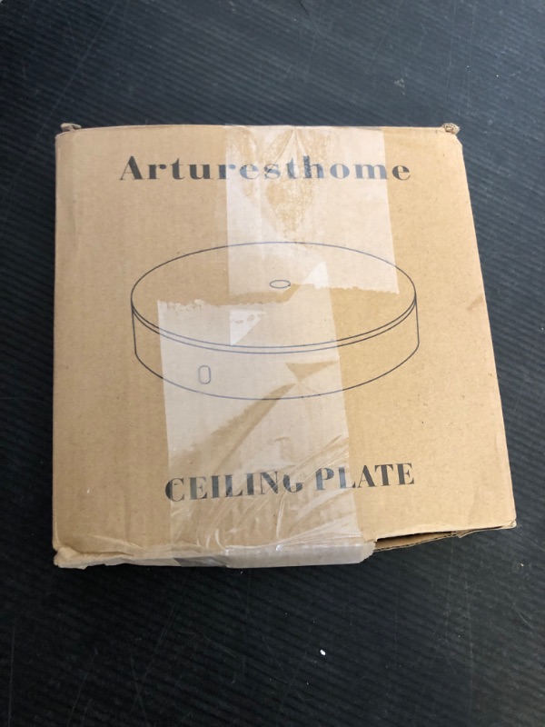 Photo 1 of Arturesthome 7" Wood Ceiling Canopy Light Kit Rewind Single Hole with Hardware, Ceiling Plate for Pendant Lighting Chandelier, Screw Fixing on Both Sides