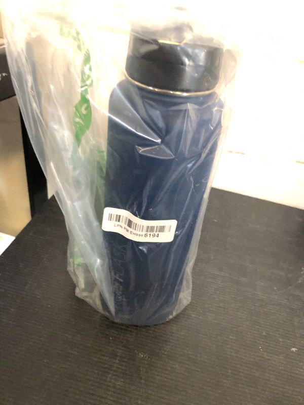 Photo 1 of IRON °FLASK Camping & Hiking Hydration Flask with 3 Lids - Stainless Steel, Double Walled & Vacuum Insulated Water Bottle - Leak Proof & BPA Free (Twilight Blue, Straw - 40 oz)