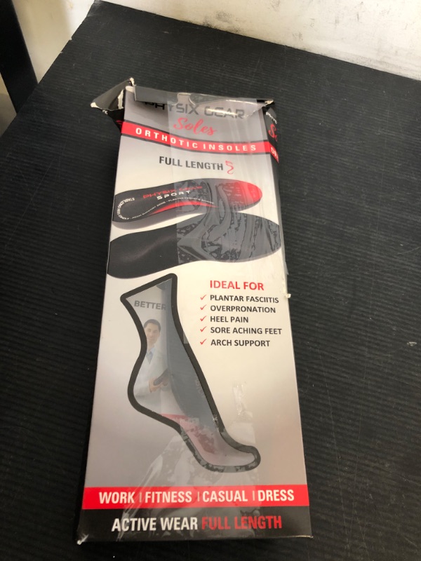 Photo 1 of Physix Gear Orthotic Insoles for Men & Women - Arch Support Orthotics Insole, Orthopedic Insoles, Inserts for Men & Women, Foot Insoles for Plantar Fasciitis Comfort, Shoe Insert, Feet, Red/Black, S