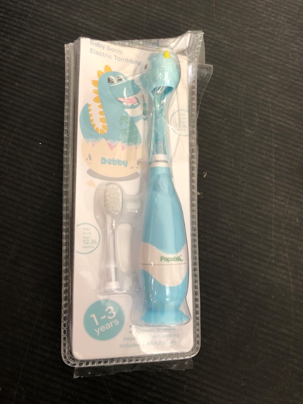 Photo 1 of Papablic Toddler Sonic Electric Kids Toothbrush for Ages 1-3 Years, Baby Electric Toothbrush with Cute Dino Cover and Smart LED Timer, 2 Brush Heads (Debby)