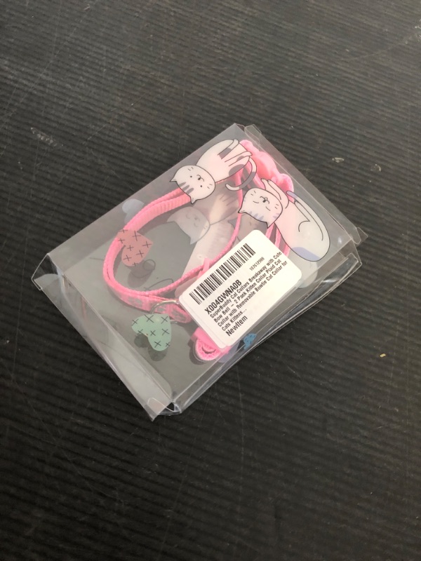 Photo 1 of Pink Breakaway Cat Collar with Bells, [2 Pack] Break Away Kitten Collar with Bells, Reflective Cat Collar for Girl Cats Kitty