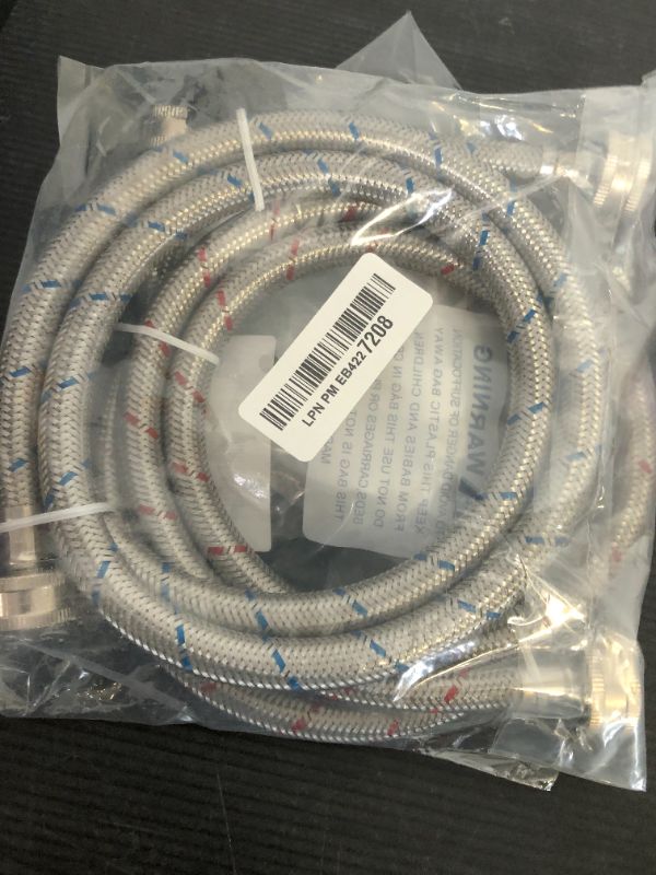 Photo 1 of Sikawai Washing Machine Hoses,Stainless Steel Washing Machine Hose 4 Foot 2Packs Braided Premium Washer Hoses Supply Lines-washer hoses 4ft Hot and Cold Striped Water Connection Inlet Supply Lines