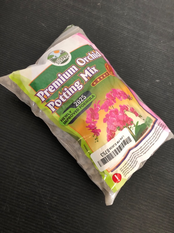 Photo 1 of DUSPRO Orchid Potting Mix for Repotting with Moss Pine Bark Mulch Perlite Stone & Coco Peat Natural Ingredients, Orchid Bark Potting Mix, Orchid Repotting Kit Drainage Indoor Potting Medium Great 1QT