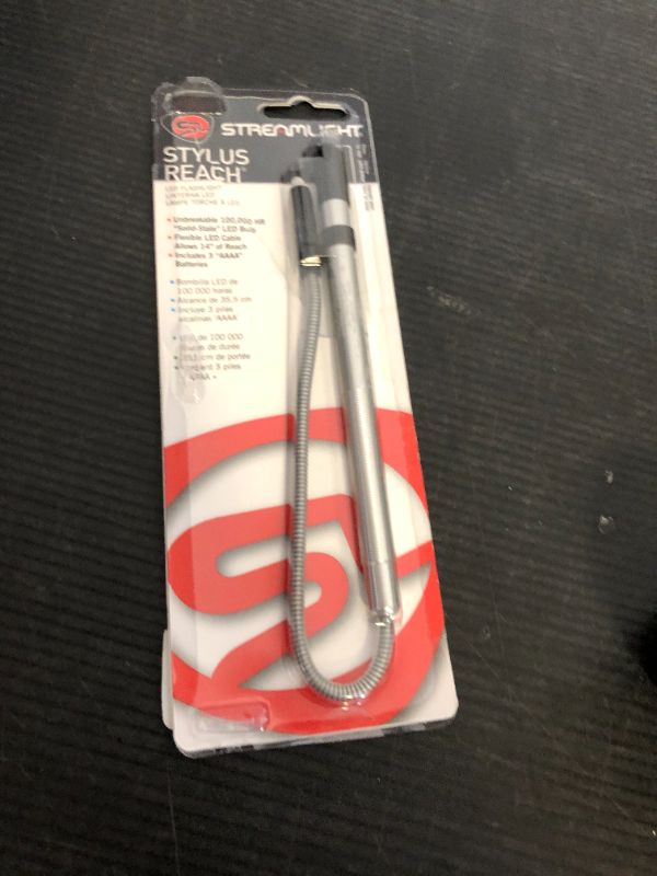 Photo 1 of Streamlight 65616 Stylus Reach Pen Light with Flexible 7-Inch Extension Cable, Silver with Blue LED