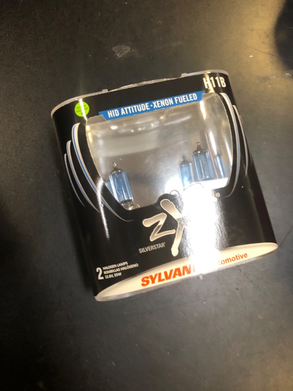 Photo 1 of SYLVANIA - H11B (64241) SilverStar zXe High Performance Halogen Headlight Bulb - Bright White Light Output, HID Attitude, Xenon Fueled Technology (Contains 2 Bulbs)
