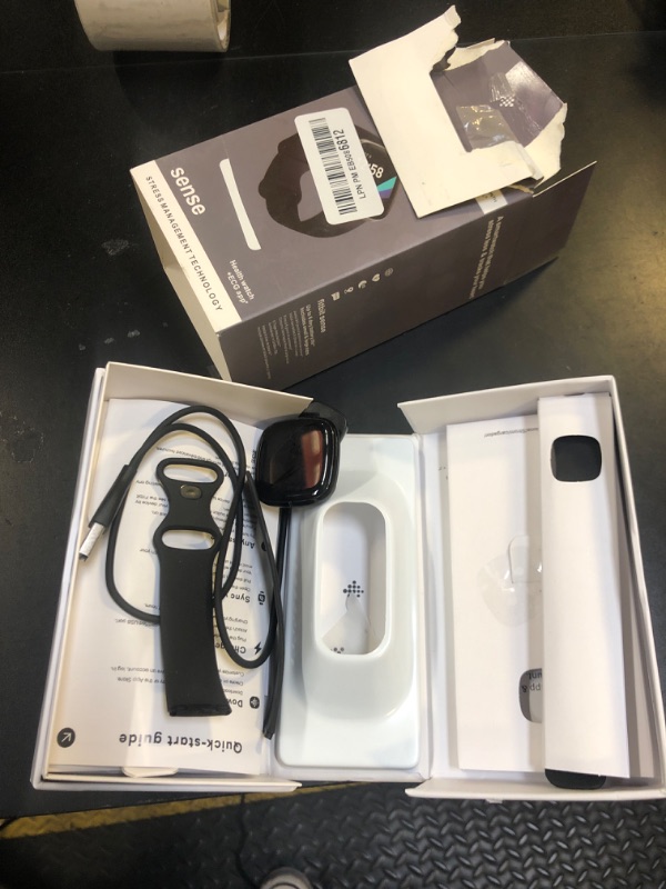 Photo 1 of Fitbit Sense Advanced Smartwatch with Tools for Heart Health, Stress Management & Skin Temperature Trends, Carbon/Graphite, One Size (S & L Bands Included)
