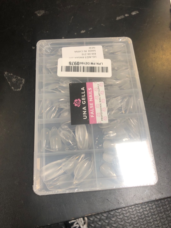 Photo 1 of UNA GELLA Almond Fake Nails 216pcs Almond Press on Nails Pre-shape Nails Tips for Full Cover Acrylic French False Nails For Nail Extension, DIY Salon 12 Sizes Gelly Tips