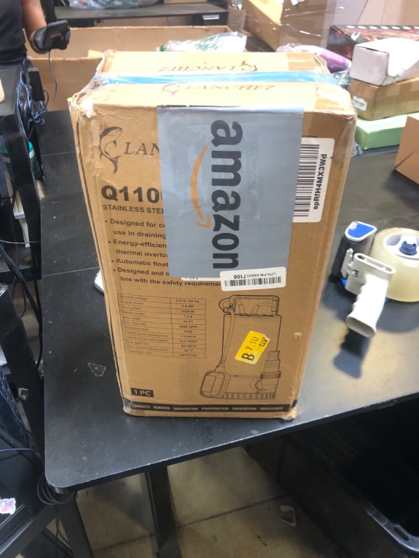 Photo 1 of LANCHEZ 1.6 HP Stainless Steel Submersible Water Pump 5500GPH High Flow with Float Switch Long Cord, Sump Pump for Quick Water Removal from Swimming Pool Flooded Basement Pit Sewage Sink Pool Tub