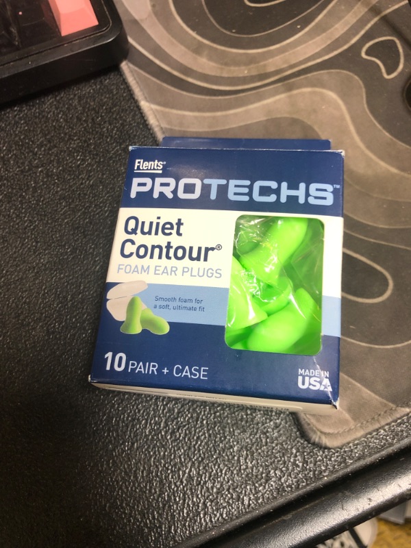 Photo 1 of Flents Foam Ear Plugs, 10 Pair with Case for Sleeping, Snoring, Loud Noise, Traveling, Concerts, Construction, & Studying, NRR 33, Green, Made in the USA