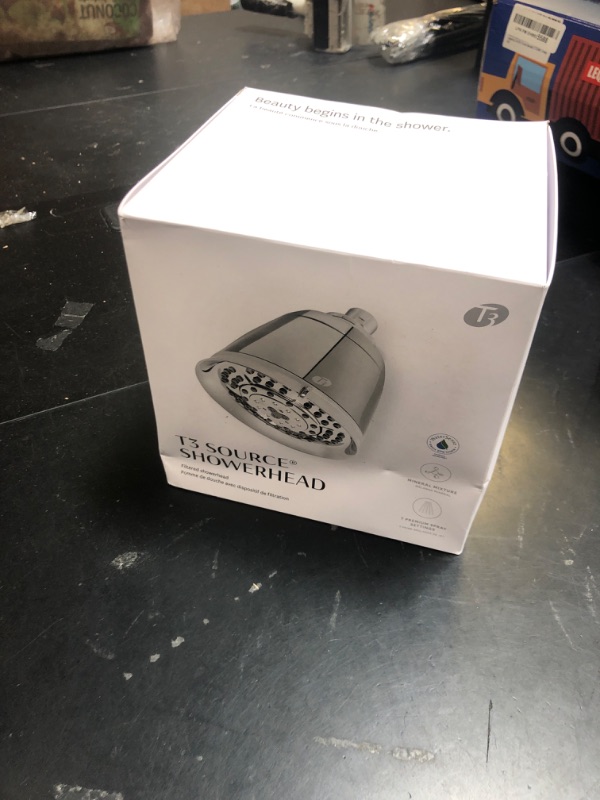 Photo 1 of T3 Source Showerhead | Adjustable Chrome Shower Head with Chlorine Filter | Copper, Zinc, and Calcium Water Mineral Filter Reduces Free Chlorine and Hydrogen Sulfide