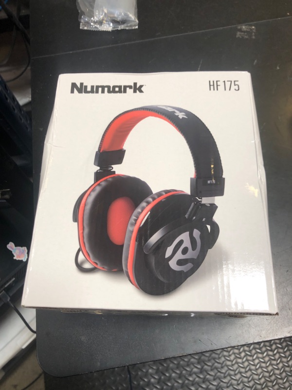 Photo 1 of Numark HF175 - DJ Headphones with Closed Back Over Ear Design, 40mm Drivers, Comfortable Ear Pads for Mixing and DJ Monitoring, 3m Cable Included , Black