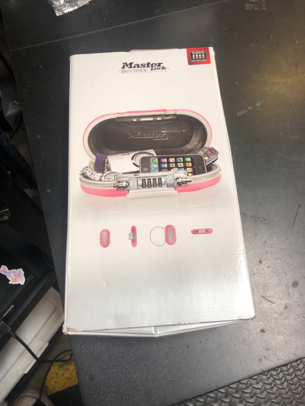 Photo 1 of Master Lock Pink Portable Small Lock Box, Set Your Own Lock Combination Portable Safe, Personal Travel Safe for Phone, Passport, Money, ?5900DPNK