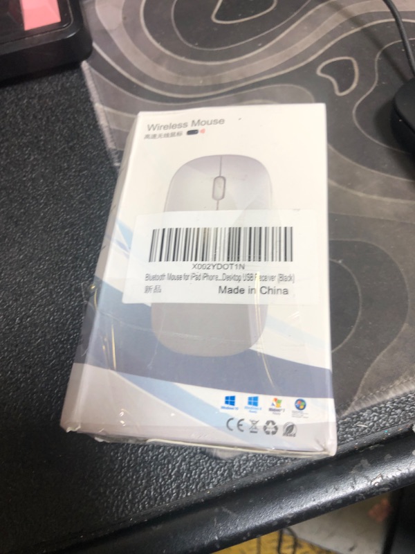 Photo 1 of Wireless Bluetooth Mouse for Apple iPad iPhone MacBook Android Samsung Tablet Phone Dual-Mode Rechargeable 2.4G Portable Computer Mice for Windows Laptop Notebook PC Mac Desktop USB Receiver (Black)