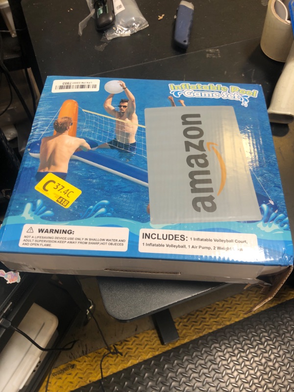 Photo 1 of KIDDITOY Pool Volleyball Net, Pool Volleyball Set for Inground with Water Ball and Ball Pump, 2025 Swimming Pool Games for Adults, Perfect for Floating Pool Party Toys Games (115" x30’’x38’’)