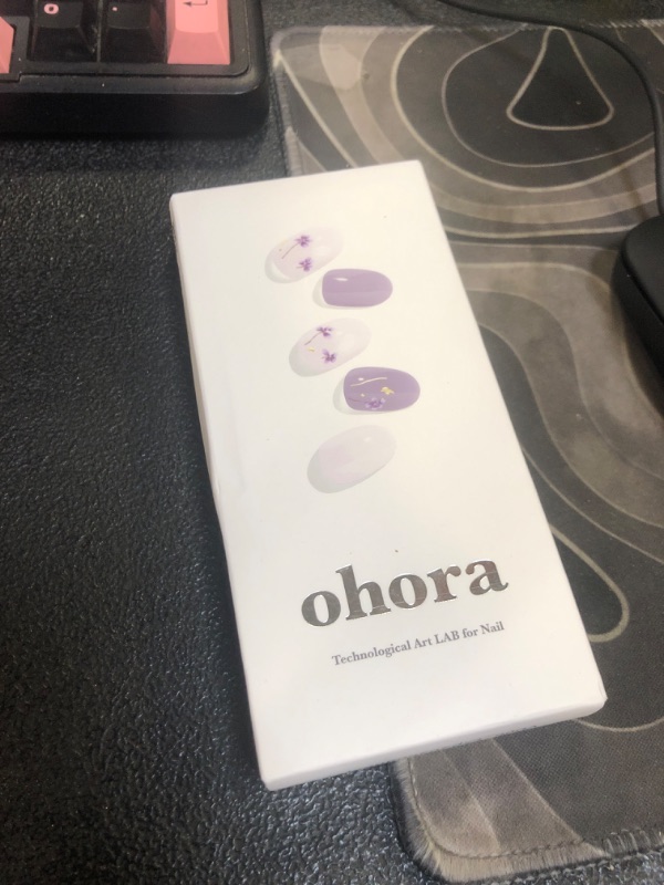 Photo 1 of ohora Semi Cured Gel Nail Strips (N Dancing Flower) - White Works with Any UV/LED Lamps, Salon-Quality, Long Lasting, Easy to Apply & Remove - Includes 2 Prep Pads, Nail File & Wooden Stick