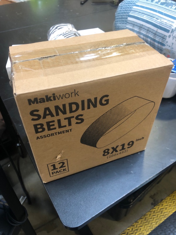 Photo 1 of 8 inch x 19 inch 120 Grit Sanding Belts, 12 Pack, EZ 8 Drum Sander Sandpaper Rolls for Woodworking and Floor Polishing, Aluminum Oxide Sander Sleeves