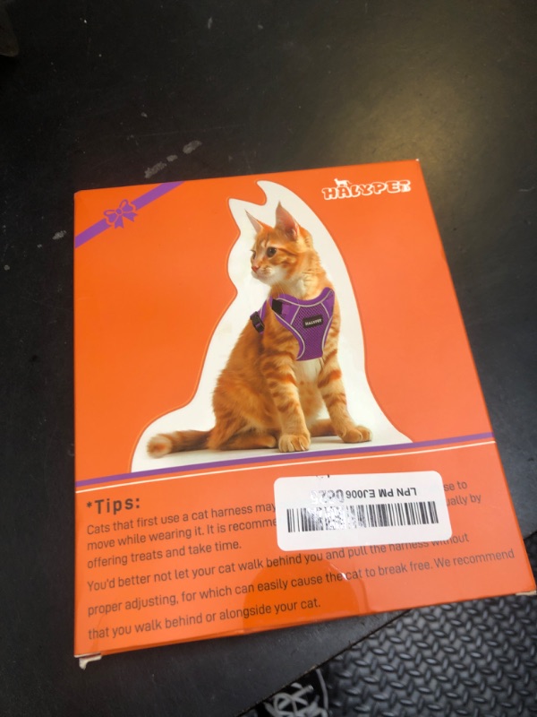 Photo 1 of Halypet Cat Harness and Leash Set [MAX Safety 4th-Gen Upgrade] Escape Proof Adjustable Cat Leash Comfortable Soft Vest Easy to Wear Kitten Harness with Reflective Strip for Cats Walking, M Night Blue