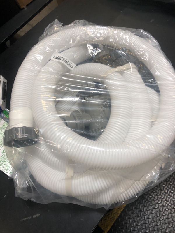 Photo 1 of Menkxi Dual Split Swimming Pool Hose Plunger Valve, 2 in 1 Hose Plunger Valve with 1.5" Diameter Pool Pump Replacement Hose for Above Ground Swimming Filter Pump(White)