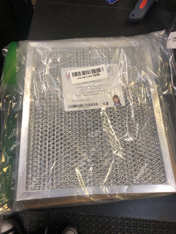 Photo 1 of Air Filter Factory Replacement For 41F, 97007696, 97005687 Broan Nutone Range Hood Grease Mesh Charcoal Carbon Combo - Filter Size 8.75 x 10.5 x .44 Inches