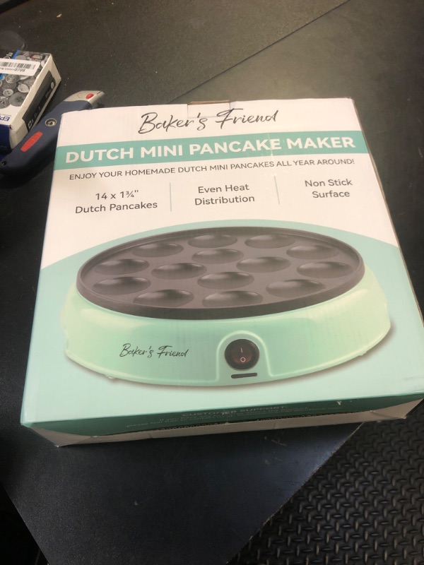 Photo 1 of Baker's Friend Mini Pancakes Maker Machine, Dutch Mini Pancake Griddle, 14 Holes Electric Poffertjes Pan, Ideal for Breakfast, Snacks, Desserts & More