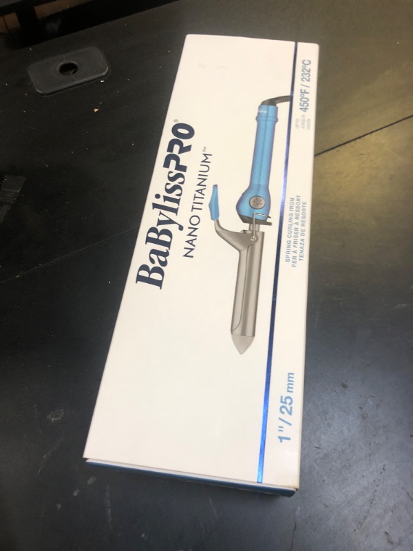 Photo 1 of BaBylissPRO Nano Titanium Spring Curling Iron, 1" Professional Spring Hair Curler for Long Lasting Curls & All Hair Types