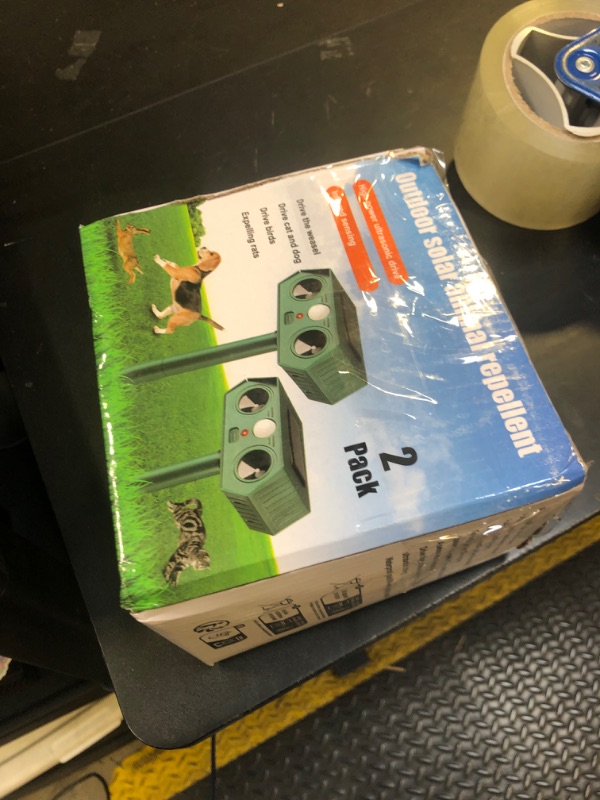 Photo 1 of 2025 Solar Ultrasonic Animal Repellent Outdoor Deer Repellent Devices Waterproof Cat Dog Skunk Raccoon Squirrel Rabbit Deterrent Animal Repeller Motion Detection for Yard Farm Garden(2Pack)
