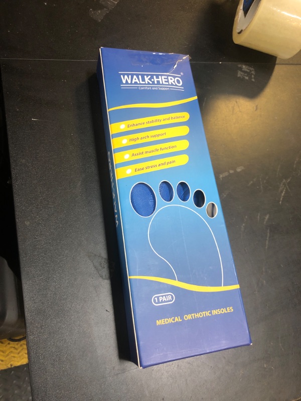 Photo 1 of Walkhero Orthotic Insoles for Plantar Fasciitis, High Arch Support Inserts, Everyday Comfort and Support for Work Boots and Casual Shoes (Mens 8-8 1/2 | Womens 10-10 1/2 Blue)