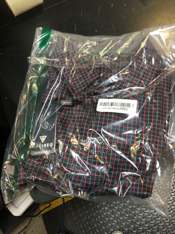 Photo 1 of Men's Golf Shirts Dry Fit Short Sleeve Print Performance Moisture Wicking Patterned Polo Shirt for Men Black Grid  XL