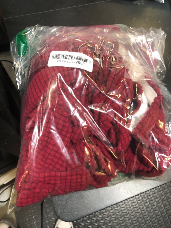 Photo 1 of H.VERSAILTEX Super Stretch Individual Seat Cushion Covers Sofa Covers Couch Cushion Covers Slipcover Sets Thick Jacquard Textured Twill Fabric (1 Piece Chair Cushion Cover, Burgundy Red)
