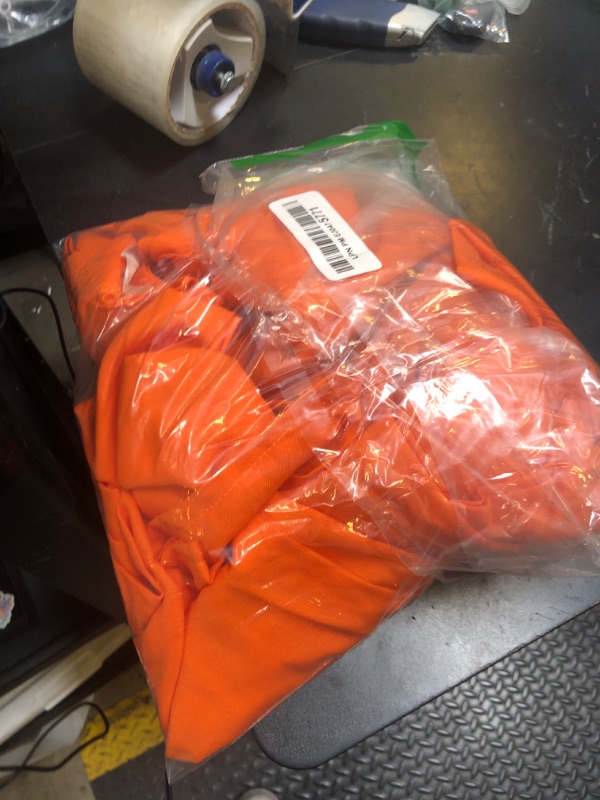 Photo 1 of Ann Arbor T-shirt Co. Prisoner Jumpsuit | Orange Prison Inmate Halloween Costume Unisex Jail Criminal-Adult,L