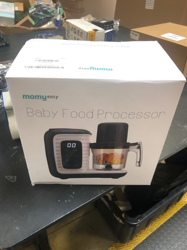Photo 1 of MOMYEASY Baby Food Maker, Multifunction Processor Chopper Grinder, Baby Food Steamer and Puree Blender in-One, with Bottle Warmer, Auto Cooking & Grinding with Touch Control Panel&Self Cleans (Black)
