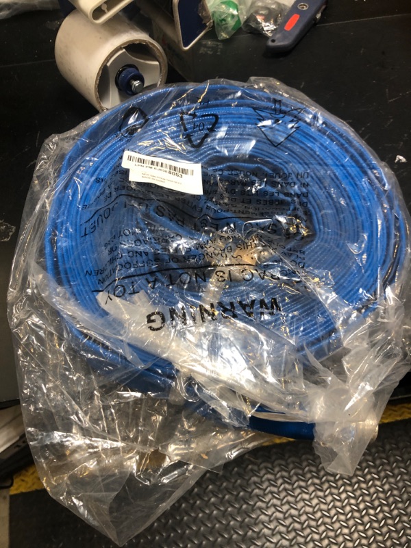 Photo 1 of 1" x 50? PVC Lay Flat Water Pump Discharge Hose With Aluminum Pin Lug Fittings, Heavy Duty Reinforced Pool Backwash Hose Assembly