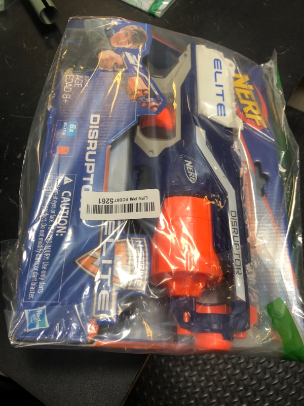 Photo 1 of NERF Disruptor Elite Blaster - 6-Dart Rotating Drum, Slam Fire, Includes 6 Official Nerf Elite Darts - for Kids, Teens, Adults (Amazon Exclusive)