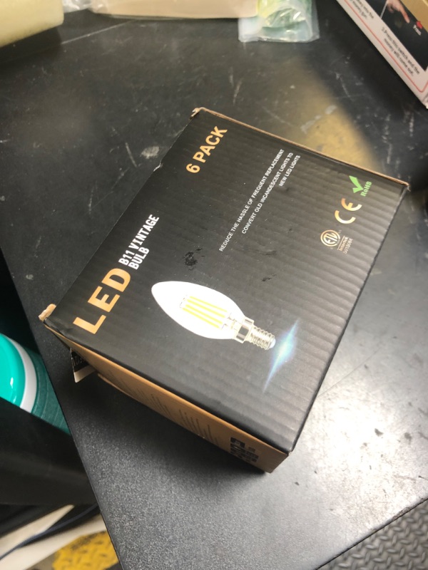 Photo 1 of GOLSPARK E12 LED Bulb Dimmable, Candelabra LED Bulb 40W Equivalent, 3000K Warm White, B11 B10 Type B LED Light Bulbs 4W, 400LM, CRI 85+, Clear Filament Candle Light Bulbs Small Base, 6 Pack