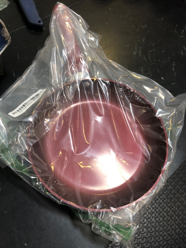Photo 1 of Ecolution Evolve Heavy-Gauge Aluminum with a Soft Silicone Handle, Dishwasher Safe, Non-Stick, Fry Pan - 8 Inch, Crimson Red