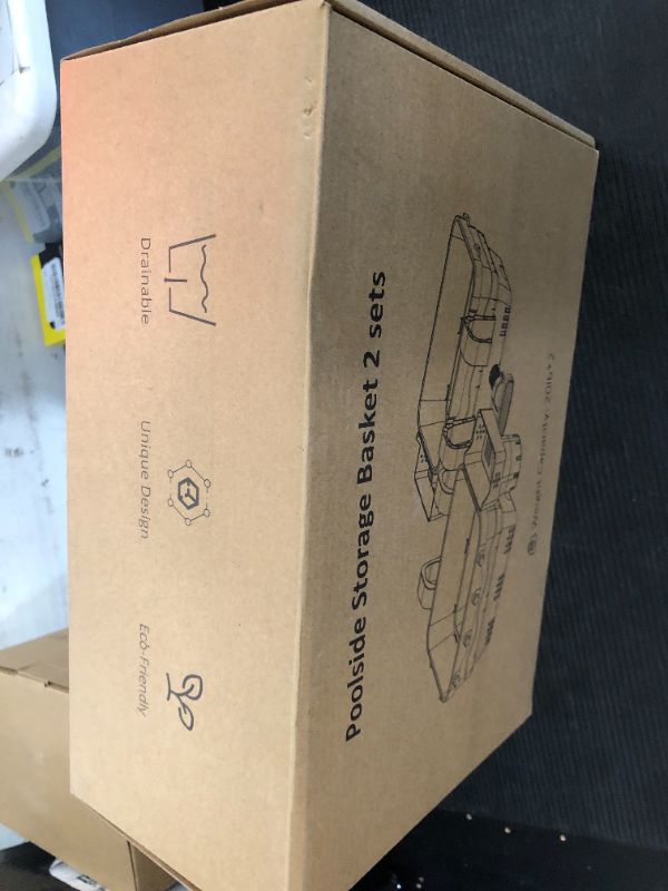 Photo 1 of VICHTOP Poolside Storage Basket for Above Ground Pools, Above Ground Pool Accessories, Swimming Pool Storage Basket with Pool Cup Holder, Versatile Organization for Pool Accessories(2 Pack)