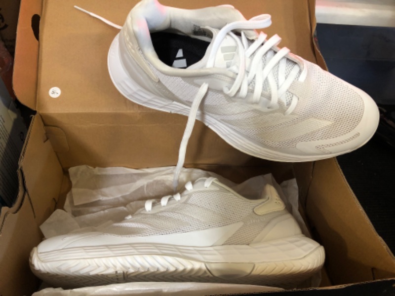 Photo 1 of adidas Women's Defiant Speed 2 Tennis Sneaker, White/White/Grey, 6