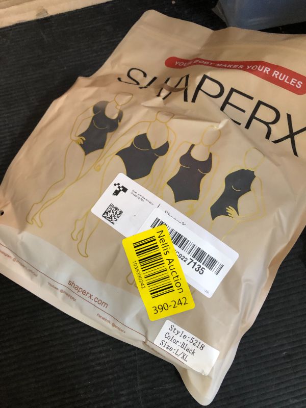 Photo 1 of SHAPERX Women's Shapewear Bodysuit Tummy Control Body Shaper Seamless Sculpting Snatched Waist Body Suit,SZ5218-2-Black-L/XL