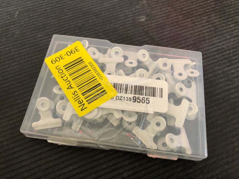 Photo 1 of Coideal White Bulldog Paper Clips, 30 Pack Small 0.87 Inch Metal Mini Binder Bull Clips Money Clamps for Tags Bags, Shops, Office and Home Kitchen (22mm)