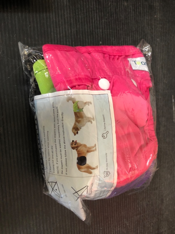 Photo 1 of Teamoy Reusable Female Dog Diapers with Removable Pads(Pack of 4), Washable Doggie Diaper Wraps for Female Dogs, Super-Absorbent, Comfortable and Stylish, XS