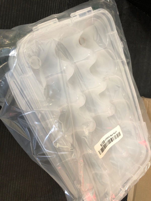 Photo 1 of XBY-US 2 Pack Covered Egg Holders For Refrigerator, Plastic Storage Container/ Deviled Egg Tray Carrier with Lid Fits 18X2 Eggs(36 Eggs)