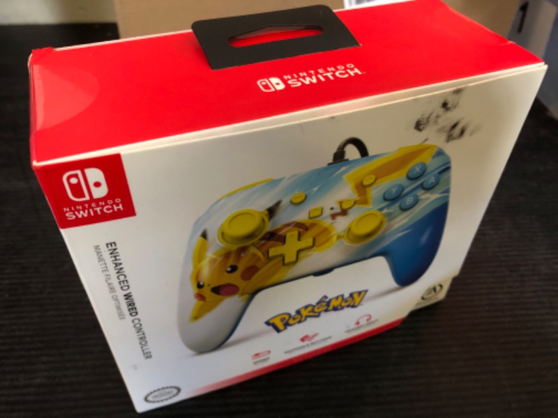 Photo 1 of PowerA Enhanced Wired Controller for Nintendo Switch - Pokémon: Pikachu Charge, Gamepad, game controller, wired controller, officially licensed