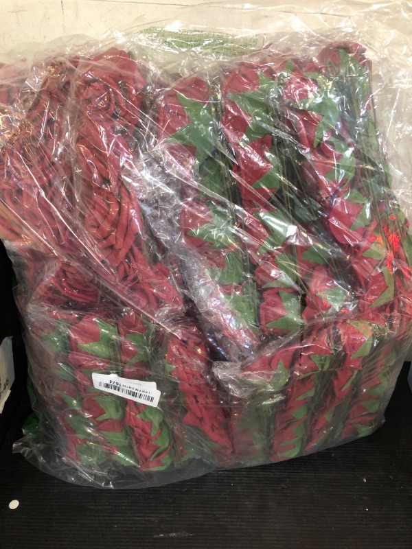 Photo 1 of Sherr 250 Pcs Artificial Roses Flowers Bulk Fake Rose with Stem Faux Bridal Flower Centerpiece for Wedding Mother's Day Bridal Shower Party DIY Bouquet Arrangement Garland Home Decor(Burgundy)