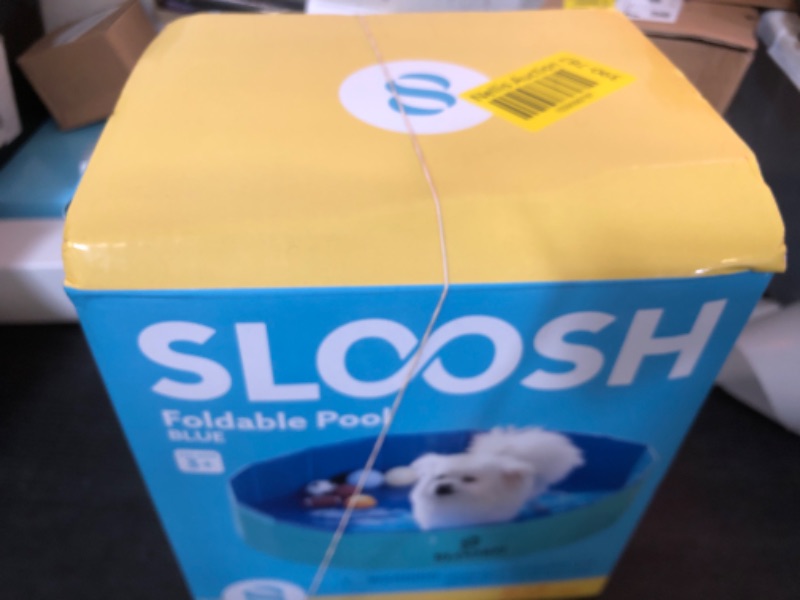 Photo 1 of Sloosh Foldable Dog Kiddie Pool - Portable Hard Plastic Doggie Swimming Pool, Anti-Slip Collapsible Pets Bath Tub Suitable for Kids Indoor Outdoor Backyard Use (32" x 8", Blue)