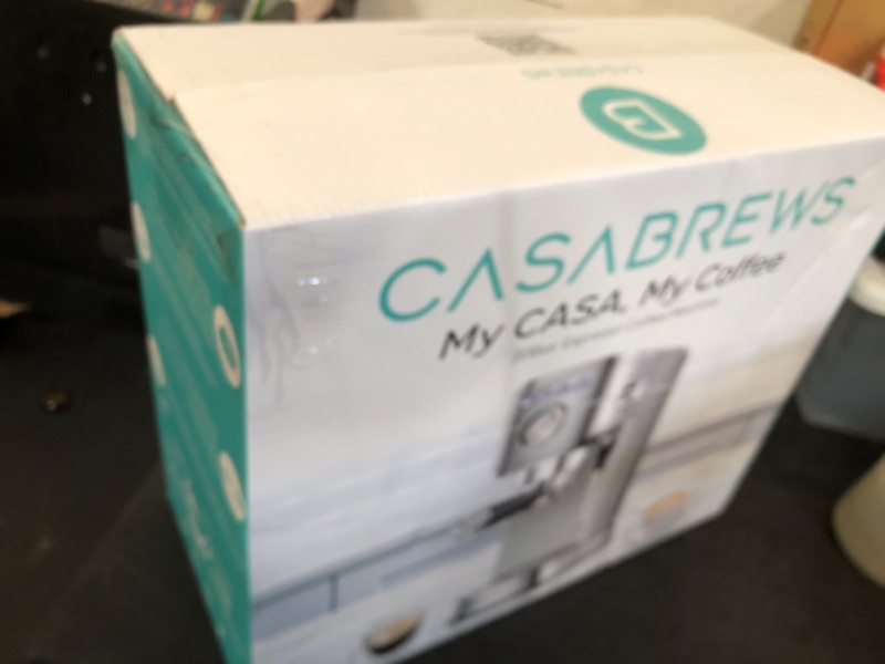 Photo 1 of CASABREWS CM5418 Espresso Machine 20 Bar, Compact Espresso Maker with Steam Milk Frother, Stainless Steel Coffee Machine with 34oz Removable Water Tank for Cappuccino, Latte, Silver 