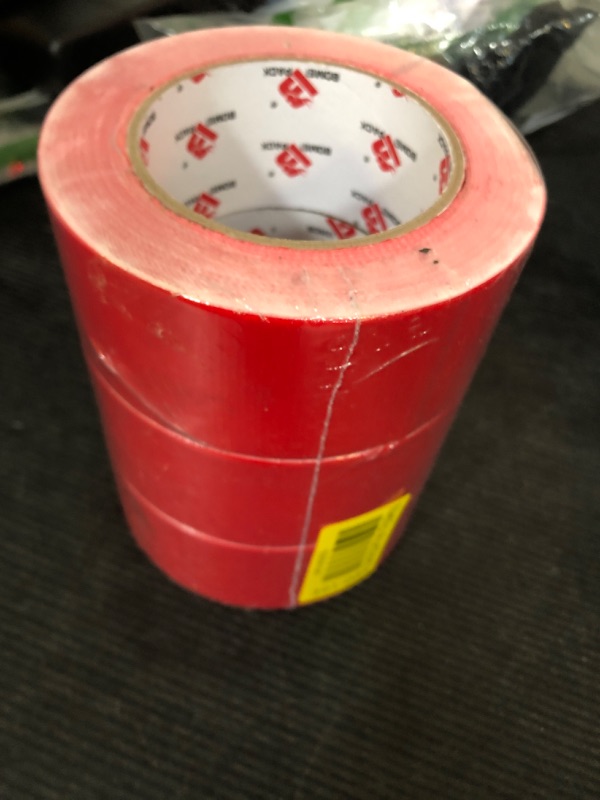 Photo 1 of BOMEI PACK 3 Pack Duct Tape Red,2 Inch x 30 Yards,9 Mil Thick Heavy Duty Strong Tape Duct,Waterproof,No Residue,Flexible,Tear by Hand,Industrial Grade for Repairing,Fxing and Packaging (Red)