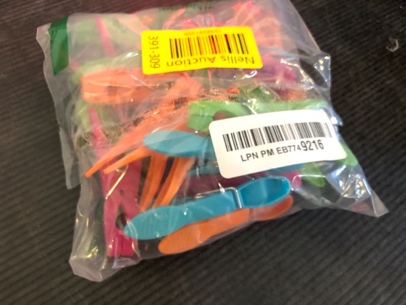 Photo 1 of Colorful Plastic Clothespins, Heavy Duty Laundry Clothes Pins Clips with Springs, Air-Drying Clothing Pin Set 