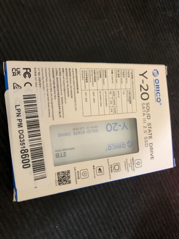 Photo 1 of ORICO 2TB SATA SSD 2.5 Inch Internal Solid State Drive, Read Speed up to 500MB/s, SATA III 6Gbps for Desktop Laptop NAS DIY External Drive - Y20