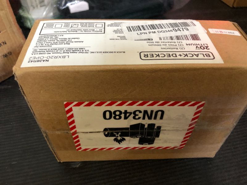 Photo 1 of BLACK+DECKER 20V MAX POWERCONNECT 1.5 Ah Lithium Ion Battery, 2 Pack (LBXR20-OPE2)